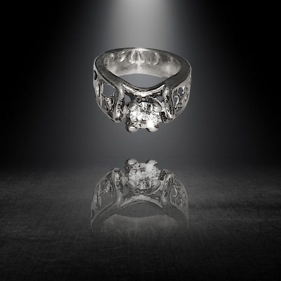 .Milor ~ Tiny Sterling Silver Ring Charm Pendant with CZ - Picture 4 of 6